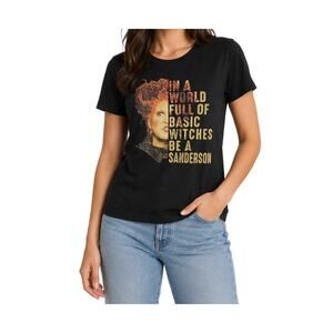 Custom Sanderson Sisters Graphic T-Shirt Black Cotton Tee Size S